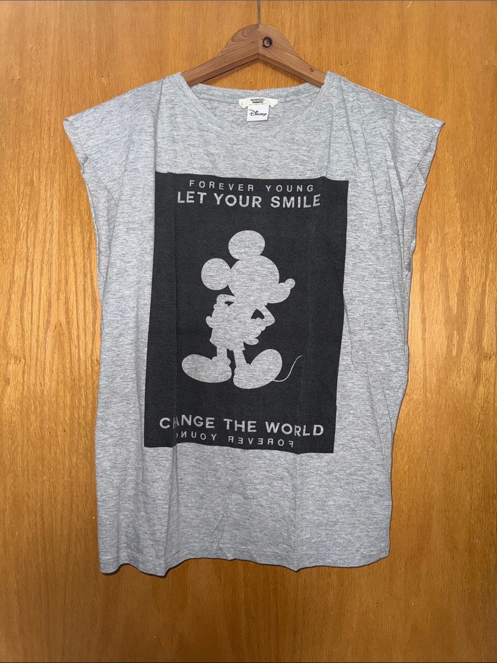 Disney Gray & Black Mickey Silhouette Tee
